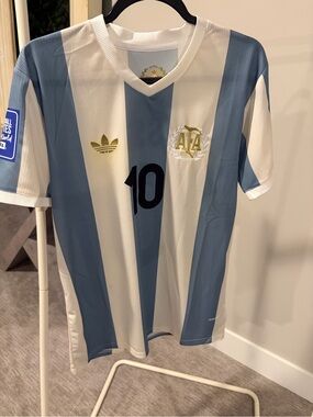 Messi Argentina 50th anniversary soccer jersey